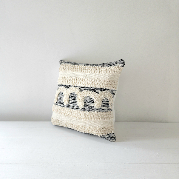 Berber Towl Scatter Pillow - Ivory/Black	